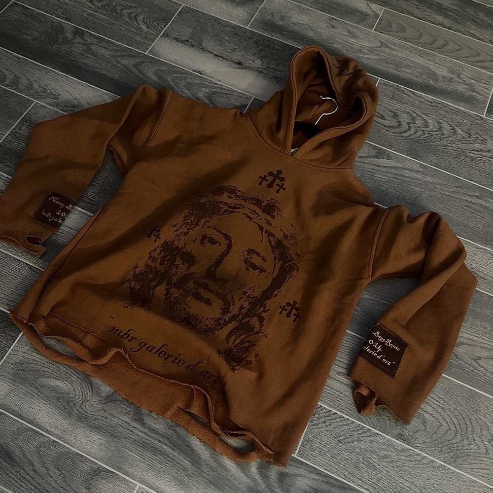 Brown Mbr God is Art Hoodie